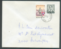 Lettre Affranchissement Mixte Dont Baudouin Marchand à 4Fr50. Obl. Sc Ambulant BRUXELLES-HERBESTHAL 1 Du 3-10-1972 Vers - Ambulants