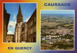 Caussade  En Quercy  -  L'église Et Vue Aérienne - Caussade