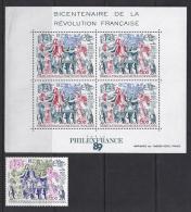 HISTORIA - T.A.A.F. 1989 - Yvert #A107+H1 - MNH ** - Franz. Revolution