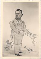 8171 - Caricature Homme Inconnu Jardinier Tenant Brouette Sifflet Et Cactus Photo Agfa - Hommes