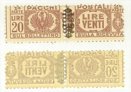 Luogotenenza: 1945 Pacchi Postali Soprastampati Con Fregio. 20 Lire NUOVO** - Colis-postaux