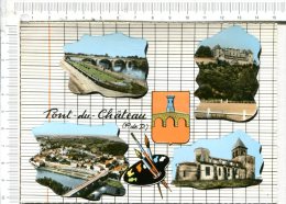PONT DU CHATEAU -  4 Vues Sur  Façon Papier De Cahier D écolier  Et Palette De Peintre Avec Pinceaux - Pont Du Chateau