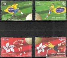 2009 Hong Kong-BRAZIL JOINT Football 4V - Unused Stamps