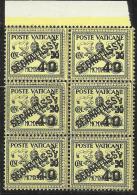 VATICANO VATICAN VATIKAN 1931 TASSE TAXES SEGNATASSE SOPRASTAMPATO OVERPRINTED CENT. 40 MNH BLOCK BLOCCO 6 BEN CENTRATA - Segnatasse