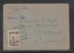 POLAND 1947 MIK47028B 1ST GDANSK INTERNATIONAL TRADE FAIR COMM CANCEL (LODZ 2) USED ON LETTER WITH 5ZL BEDZIN CASTLE - Cartas & Documentos