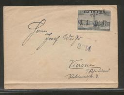 POLAND 1946 RARE LETTER TO GERMANY PROVISIONAL CANCEL & CENSOR MARKING TIED WARSAW RUINS 6ZL - Briefe U. Dokumente