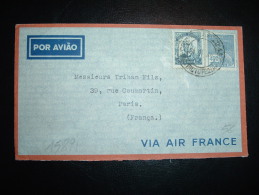LETTRE PAR AVION VIA AIR FRANCE POUR FRANCE TP 5000 R + 400 R OBL. 24 II 40 - Cartas & Documentos