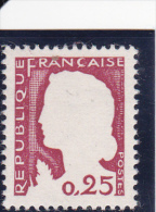 MARIANNE DE DECARIS 0,25 - Gris Omis - N°1263g Y Et T Neuf** - 1960 Marianne Of Decaris