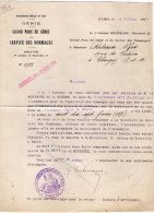 VP33 - MILITARIA - PARIS X THORIGNY 1917 - Lettre Des Service Des Dommages De La Guerre - Documents