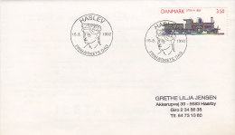 Denmark Sonderstempel HASLEV Tag Der Briefmarke Day Of Stamp Jour De Timbre 1992 Cover Brief Train Zug Chemin - Brieven En Documenten