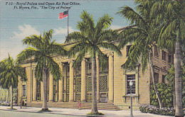 Royal Palms And Open Air Post Office Fort Myers Florida Curteich - Fort Myers