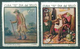 31K60 / 1968 Michel 1401/02 TAG DER BRIEFMARKE GEMALDE ** MNH CUBA KUBA - Ungebraucht