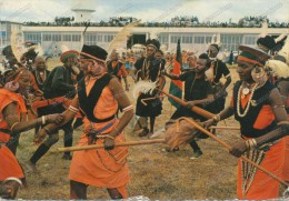 AFRICA, KENYA, KIKUYU DANCERS AT NAIROBI AIRPORT,FOLKLOR DRESSES, ETHNICS, Old Postcard - Ohne Zuordnung