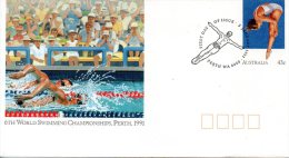 AUSTRALIE. Entier Postal Avec Oblitération 1er Jour De 1991. Natation/Plongeon. - Tuffi