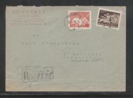 POLAND 1950 REGISTERED LETTER MIELEC B TO COURT IN TARNOW MIXED FRANKING 30 ZL CENTAUR 10 ZL CONGRESS - Cartas & Documentos