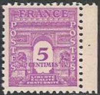 F - France (1944) - Arc De Triomphe De L'Etoile. Lithographie, Dentelé 11. Y&T N°620. 5c. Lilas-rose. Gouvernement Provi - 1944-45 Triumphbogen