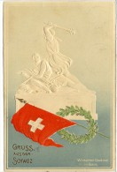 Carte Postale Ancienne Fantaisie Gaufrée Suisse - Gruss Aus Der Schweiz. Winkelried Denkmal In Stans - Stans