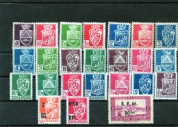 21 Valeurs N° 175 A 195 *** + 3 Valeurs De 1942 .(cote 19€ ) - Unused Stamps