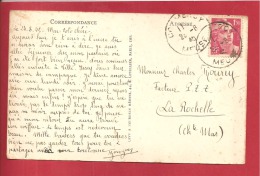 N°Y&T 712  COMMERCY  Vers  LA ROCHELLE Le  25 AOUT1945 (2 SCANS) - Covers & Documents