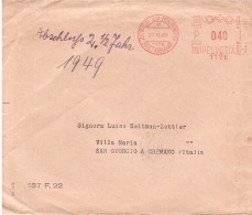 1949 Zurich22 Fraumunster Briefannahme - Frankiermaschinen (FraMA)