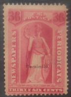 N824.-.USA .-. 1875 .-. "NEWSPAPER STAMP "- SC#: PR18.-. " FACSIMILE "  - NORMAL STAMP:CV US$ 850.00 /  639.00 € - Periódicos & Gacetas