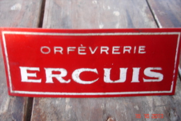 Plaquette Pub Orfevrerie Ercuis Support Plastique Années 60 11,5X4,7 . - Autres & Non Classés