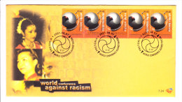 South Africa - First Day Cover - 07.08.2001 - World Conference Against Racism - 5v Stamp Fdc - Briefe U. Dokumente