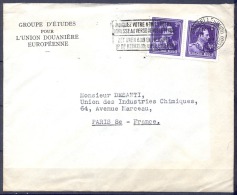 LETTRE   De BRUXELLES     Le 15 VI 1949  Affranchie Avec 1 BANDE De 2 Timbres  LEOPOLD III 2f Violet - Brieven En Documenten