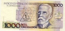 BILLET # BRESIL # 1989  # 1 CRUZADO SUR 1000 CRUZADOS # NEUF #  MACHADO DE ASSIS # PICK 216 - Brazilië