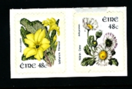 IRELAND/EIRE - 2004 48c.FLOWERS  PAIR FROM BOOKLET SELF-ADHESIVE PHOSPHOR FRAME MINT NH - Ongebruikt