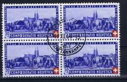 Switserland: 1944, Mi 434 In 4-block Used - Usati