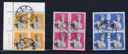Switserland: 1944, Mi 428 - 430 In 4 Blocks  Used - Used Stamps