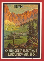 YLIT-25 Repro Affiche Chemin De Fer Loèche-les-Bains Gemmi 1912  Non Circulé - Loèche