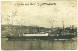 L.285. S.S. "CINCINNATI" (1908)  -  S.S. "COVINGTON" (1917)  -  In The Port Of Genova - Passagiersschepen