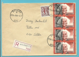 1964+2360 Op Brief Aangetekend Met Stempel BRUGGE 23 A - 1977-1985 Cijfer Op De Leeuw