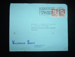 LETTRE POUR LA FRANCE TP 30 X2 OBL.MEC. 11 JAN 1955 KOBENHAVN 15 OMK + VALDEMAR SEEST - Lettres & Documents