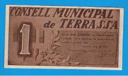 BILLETE LOCAL - TERRASSA 1 Peseta - Other & Unclassified