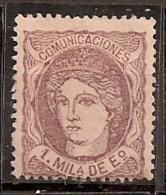 ESPAÑA 1870 - Edifil #102 - MLH * - Nuevos