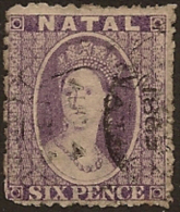 NATAL 1863/65 6d Lilac QV SG 23 U VV112 - Natal (1857-1909)