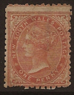 NSW 1864 1d Brownish Red P 13 SG 197 MNG RM24 - Ungebraucht