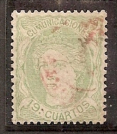 ESPAÑA 1870 - Edifil  #114 - VFU Fechador Ambulante NORTE En Rojo - ¡Lujo!) - Used Stamps