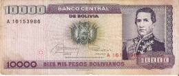 BILLETE DE BOLIVIA DE 10000 PESOS BOLIVIANOS DEL AÑO 1984 (BANKNOTE) - Bolivia