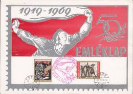 HUNGARIAN COMMUNIST PARTY ANNIVERSARY, COMMEMORATIVE BLOCK, 1969, HUNGARY - Herdenkingsblaadjes