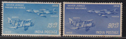 India MH 1958, Set Of 2, Silver Jubilee Indian Air Force, Airplane, As Scan - Ongebruikt