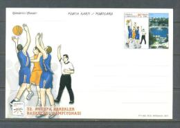 2001 TURKEY 32ND MEN'S EUROPEAN BASKETBALL CHAMPIONSHIP (EUROBASKET 2001) - ANTALYA POSTCARD - Postal Stationery
