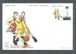 2001 TURKEY 32ND MEN'S EUROPEAN BASKETBALL CHAMPIONSHIP (EUROBASKET 2001) - ANKARA POSTCARD - Ganzsachen