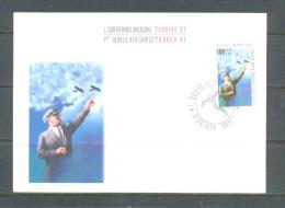 1997 TURKEY 1ST WORLD AIR GAMES - M. KEMAL ATATURK AND AIRPLANES MAXIMUM CARD - Tarjetas – Máxima