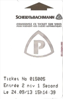 Ticket-reçu De Parking Non Payé - Angoulême [parc Du Champ De Mars] - Scheidt & Bachmann (24-09-2013) - Sonstige & Ohne Zuordnung