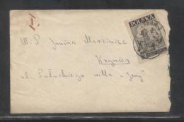 POLAND 1947 LETTER RADOM TO KRYNICA SINGLE FRANKING 5ZL BEDZIN CASTLE - Cartas & Documentos