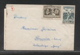 POLAND 1947 LETTER KROSIENKO TO KRYNICA MIXED FRANKING 5ZL POLISH CULTURE 10 ZL FARMER - Lettres & Documents